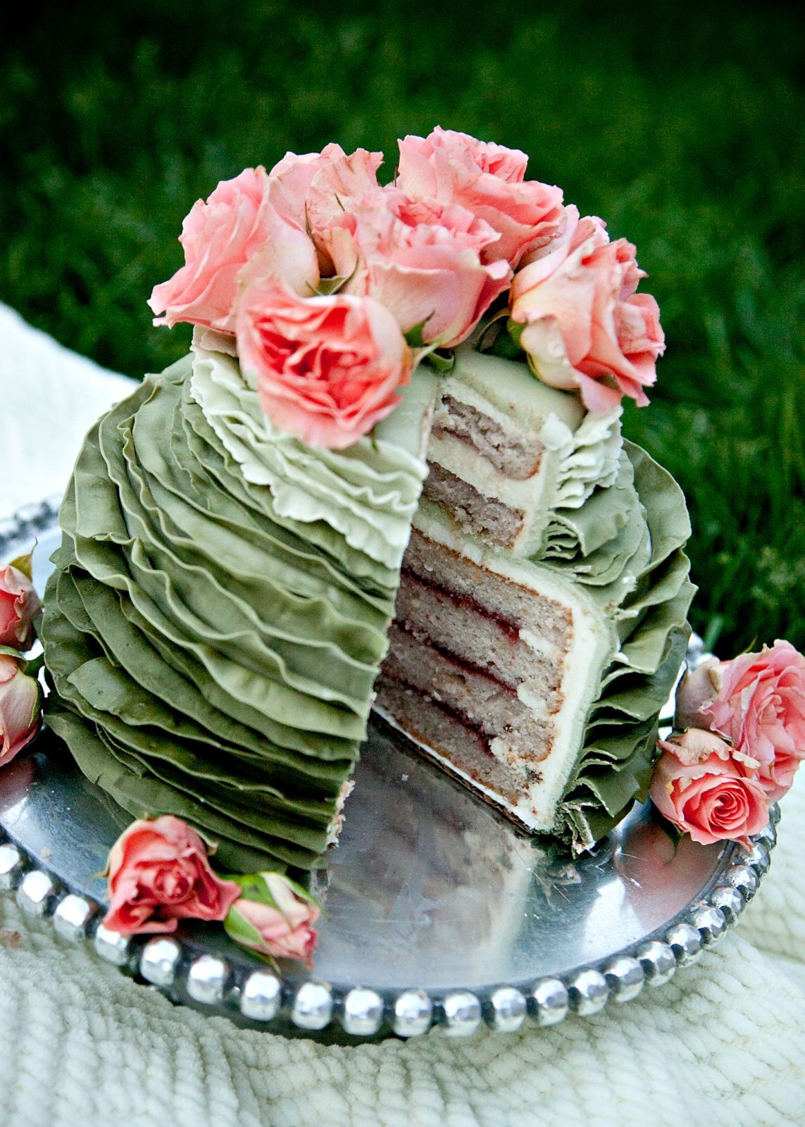 Green wedding cake