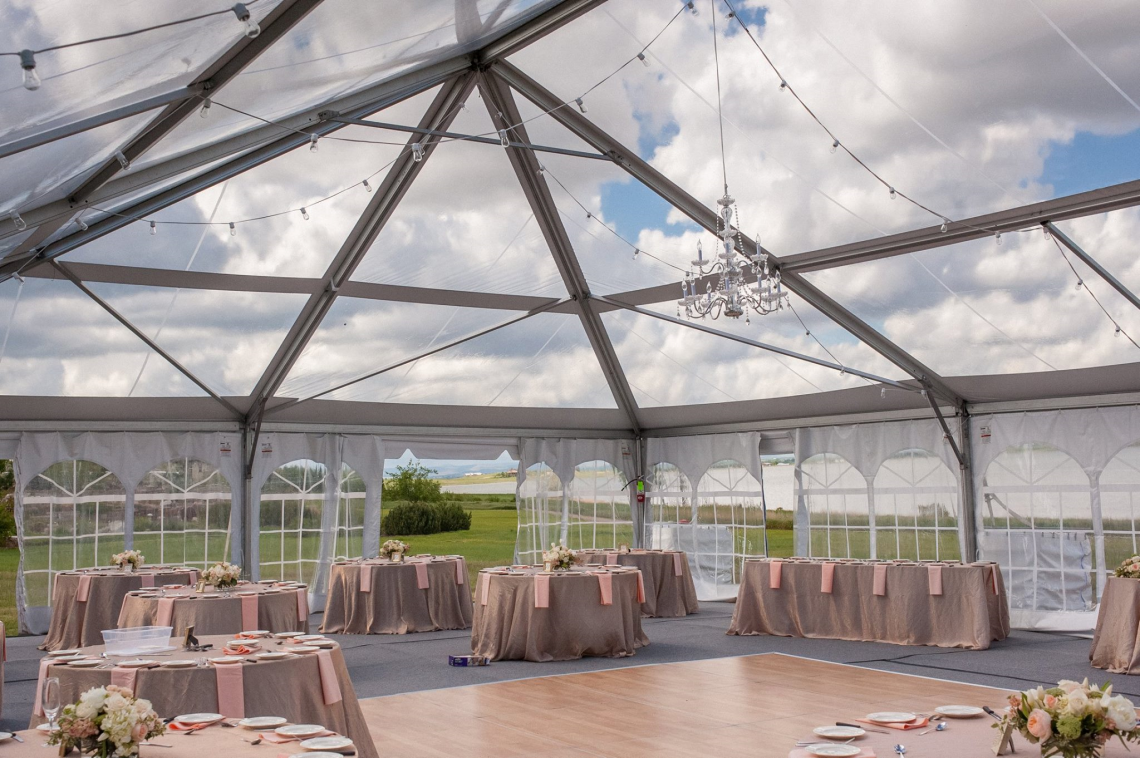 event tent, wedding, clear top
